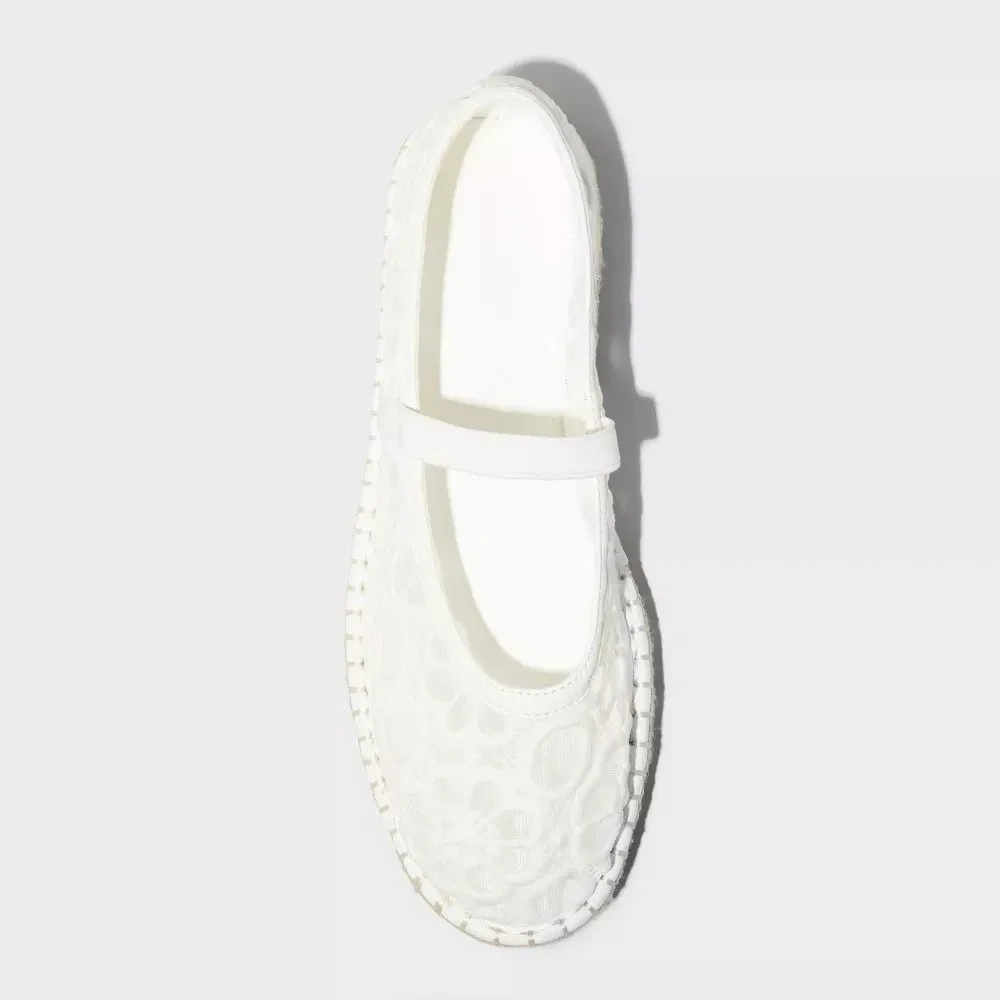 Women's Celia Floral Lace Espadrille Flats White Size 11 New With Tags - Picture 3 of 8